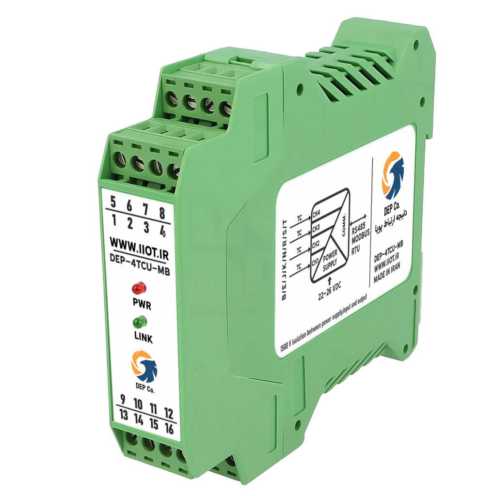 مبدل ترموکوپل به مدباس DEP-4TCU-MB | ترموکوپل به RS-485